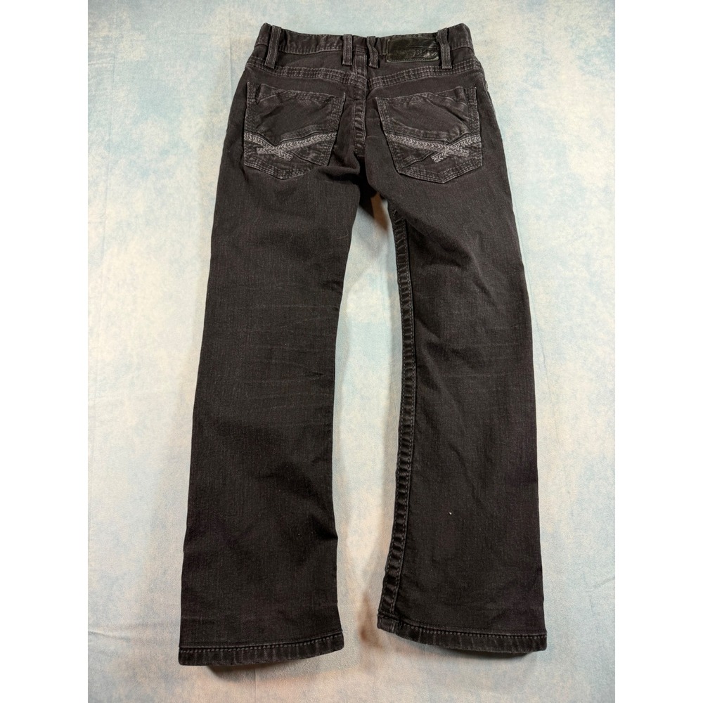 BKE‎ Aiden Bootleg Jeans Boys 25S Black Excellent Stretch Denim Embroidered - Picture 10 of 10